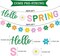 Hello Spring Banner and Flower Banner Colorful Glittery Spring Flower Banner Garland Spring Party Decorations for Indoor Outdoor Home Spring Easter Mantel Fireplace Hanging Decor